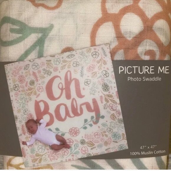 DEMDACO “Oh baby” Muslin Swaddle - Picture 1 of 3